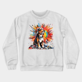 Dog Pet World Animal Lover Furry Friend Abstract Crewneck Sweatshirt